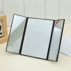 Tri-Fold Large Mirror: Foldable Portable Makeup Mirror for Home & Travel