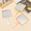 Sleek Square Handheld Mirror: Metallic Portable Makeup Mirror (Gold/Silver/Rose Gold)