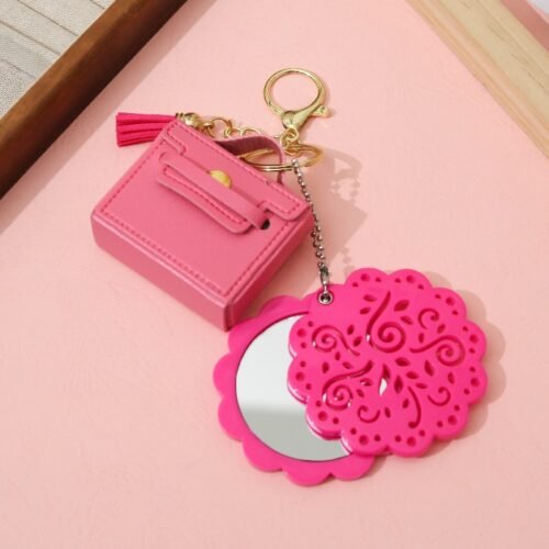 MF3A7545 (1) Mini Purse Keychain with Mirror Cute Bag Charm for Women