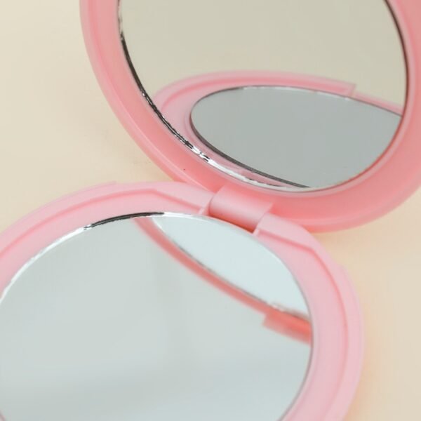 Round Double-Sided Compact Mirror: Portable Travel Makeup Mirror (Multi-Color)